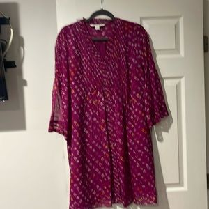 Diane Von furstenberg ,size10,color red with flowers, 100 silk new